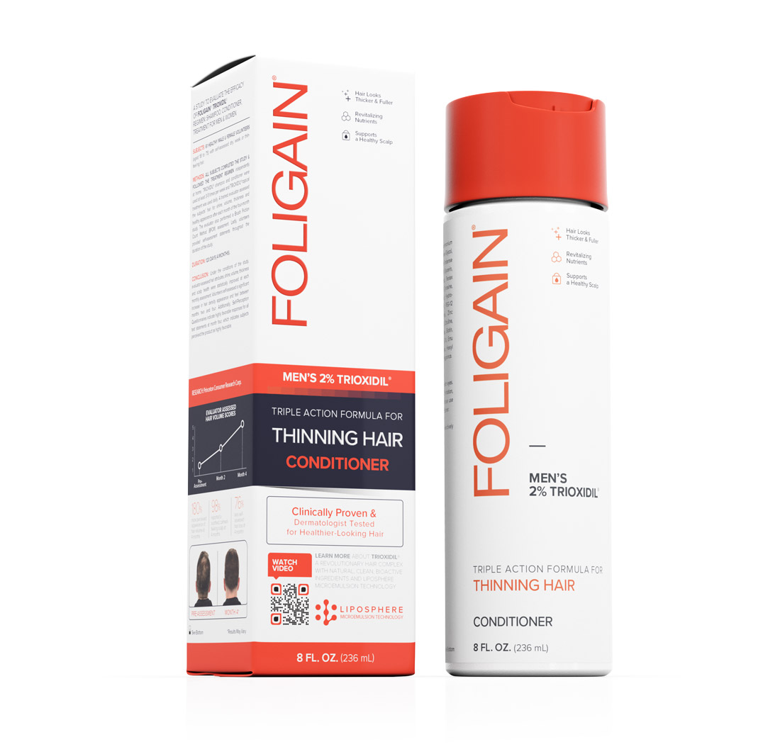FOLIGAIN TRIPLE ACTION CONDITIONER FOR THINNING HAIR For Men with 2% Trioxidil® (8 fl oz) 236ml